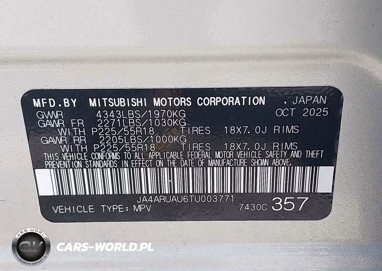 2026 Mitsubishi Outlander Sport 2.0 Es-2.0 Le-2.0 Ralliart-2.0 S-2.0 Se-2.0 Trail Edition VIN:JA4ARUAU6TU003771 - 9