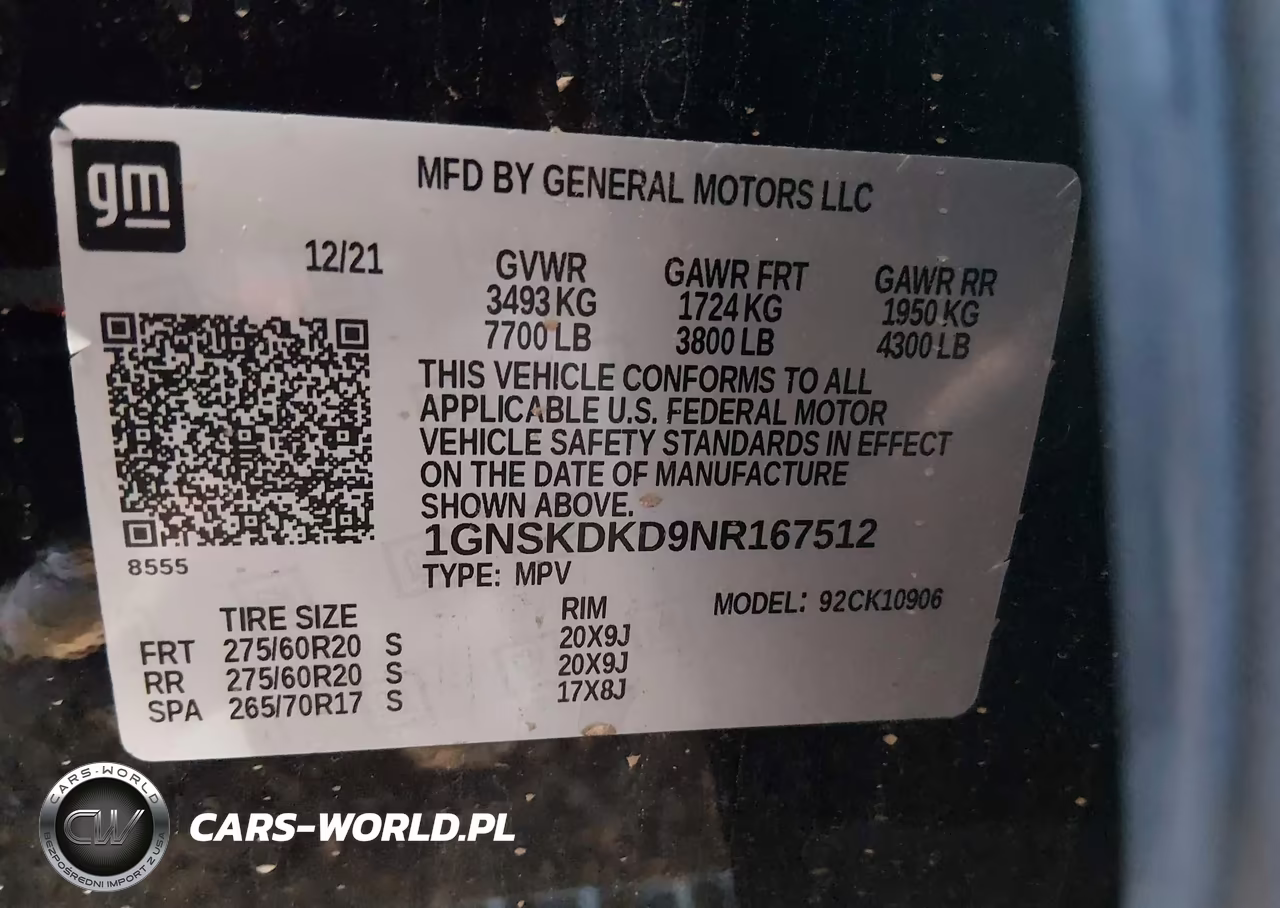 2022 Chevrolet Suburban 4Wd Z71 VIN:1GNSKDKD9NR167512 - 9