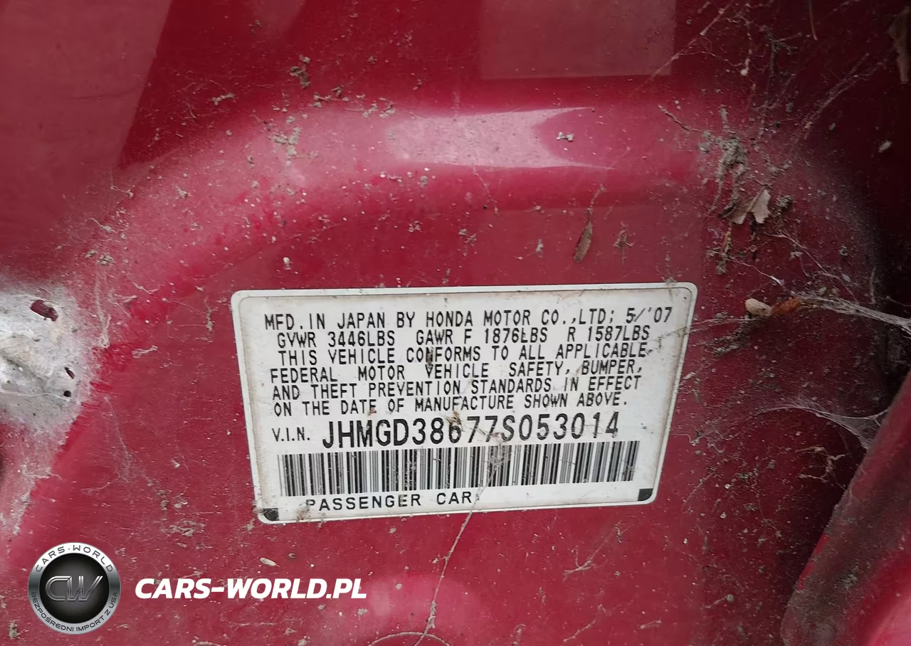 2007 Honda Fit Sport VIN:JHMGD38677S053014 - 9