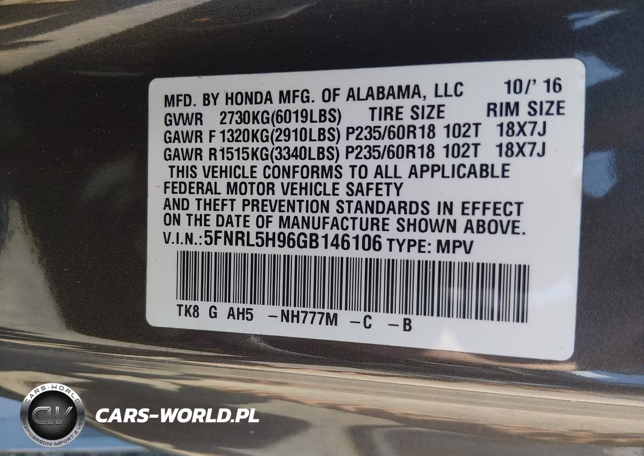 2016 Honda Odyssey Touring-Touring Elite VIN:5FNRL5H96GB146106 - 9