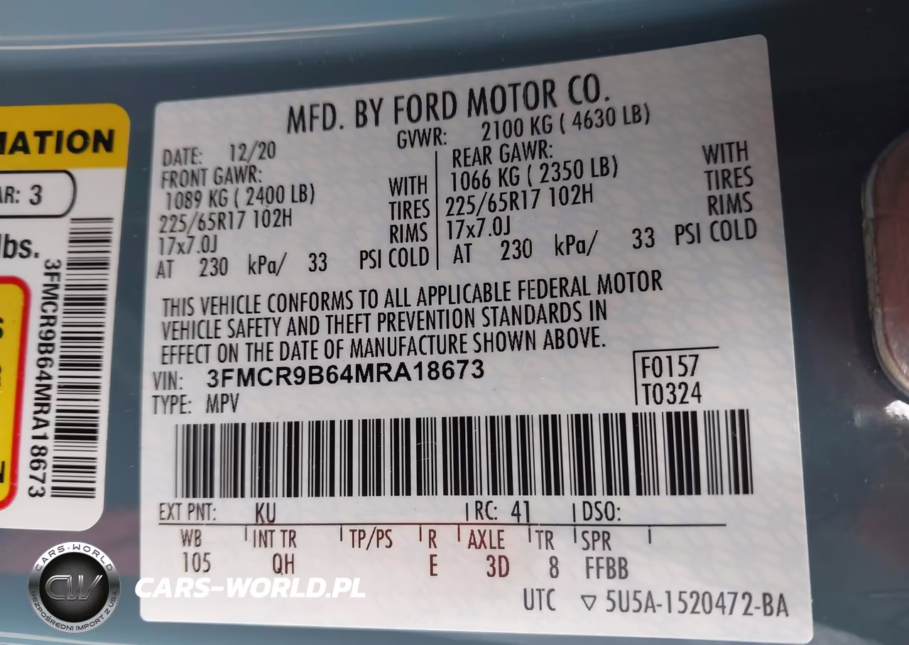 2021 Ford Bronco Sport Big Bend VIN:3FMCR9B64MRA18673 - 9