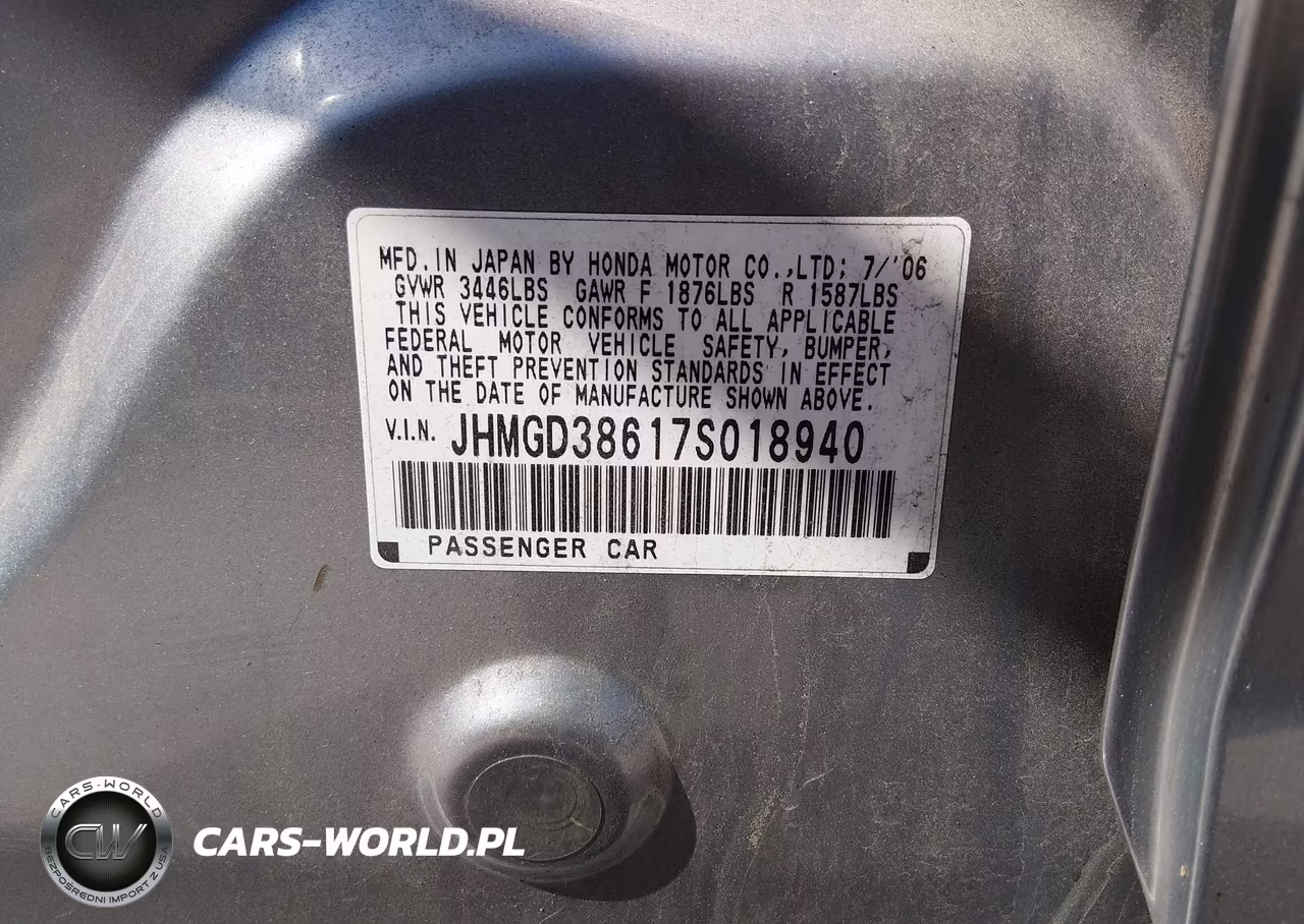 2007 Honda Fit Sport VIN:JHMGD38617S018940 - 9
