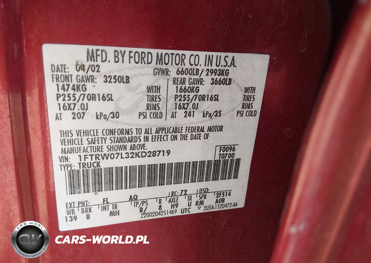 2002 Ford F-150 Lariat-Xlt VIN:1FTRW07L32KD28719 - 9