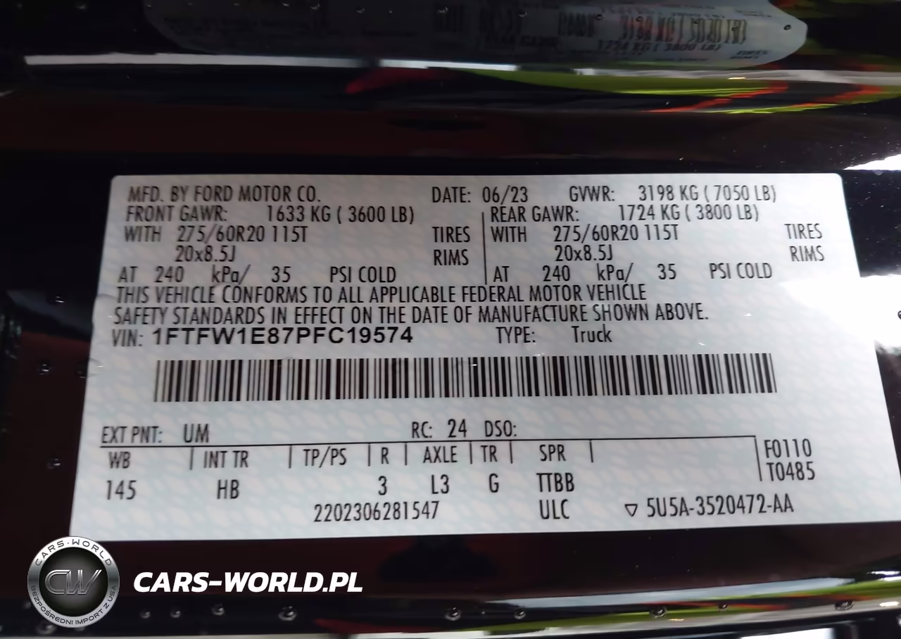 2023 Ford F-150 Lariat VIN:1FTFW1E87PFC19574 - 9