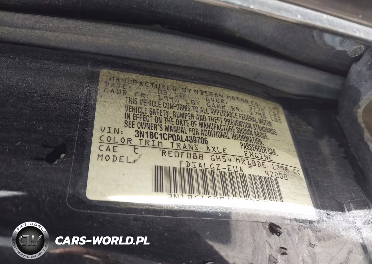 2010 Nissan Versa 1.8Sl VIN:3N1BC1CP0AL439706 - 9
