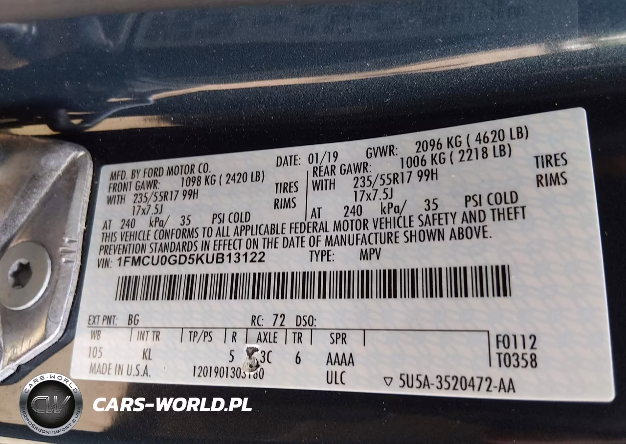 2019 Ford Escape Se VIN:1FMCU0GD5KUB13122 - 9
