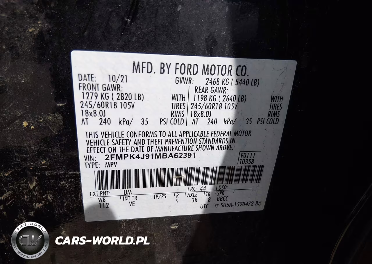 2021 Ford Edge Sel VIN:2FMPK4J91MBA62391 - 9