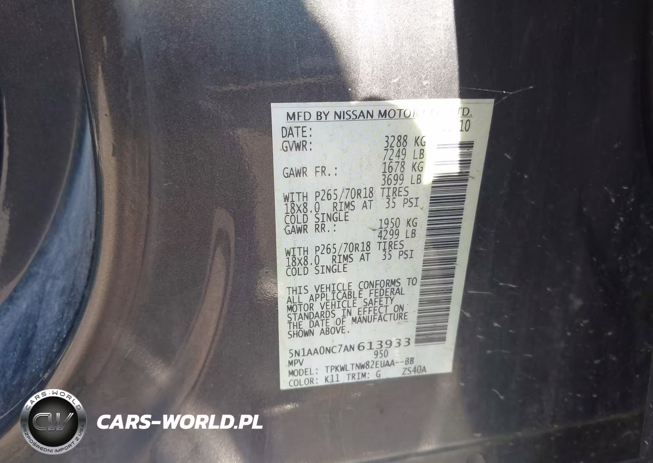 2010 Nissan Armada Se VIN:5N1AA0NC7AN613933 - 9