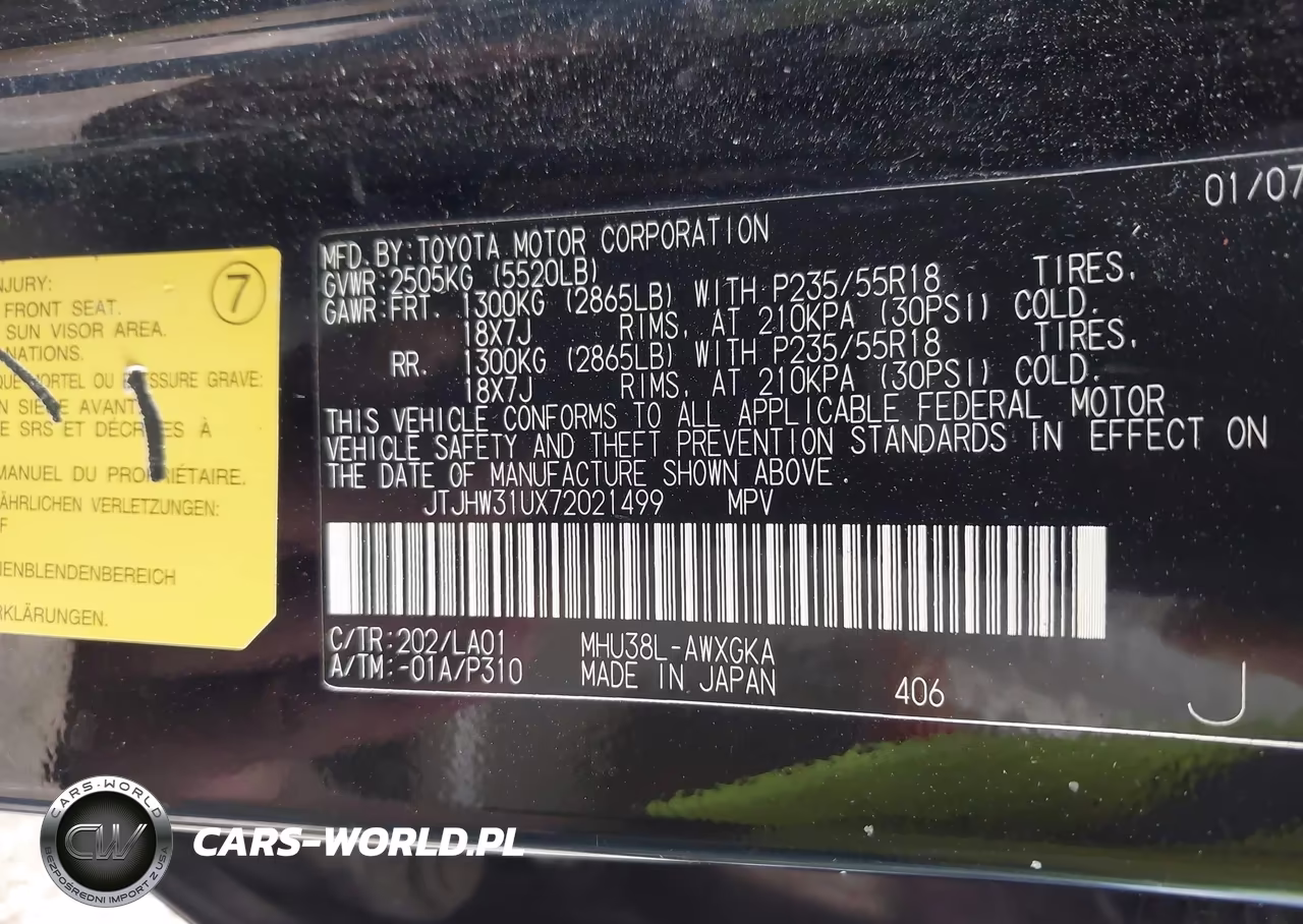 2007 Lexus Rx 400H VIN:JTJHW31UX72021499 - 9