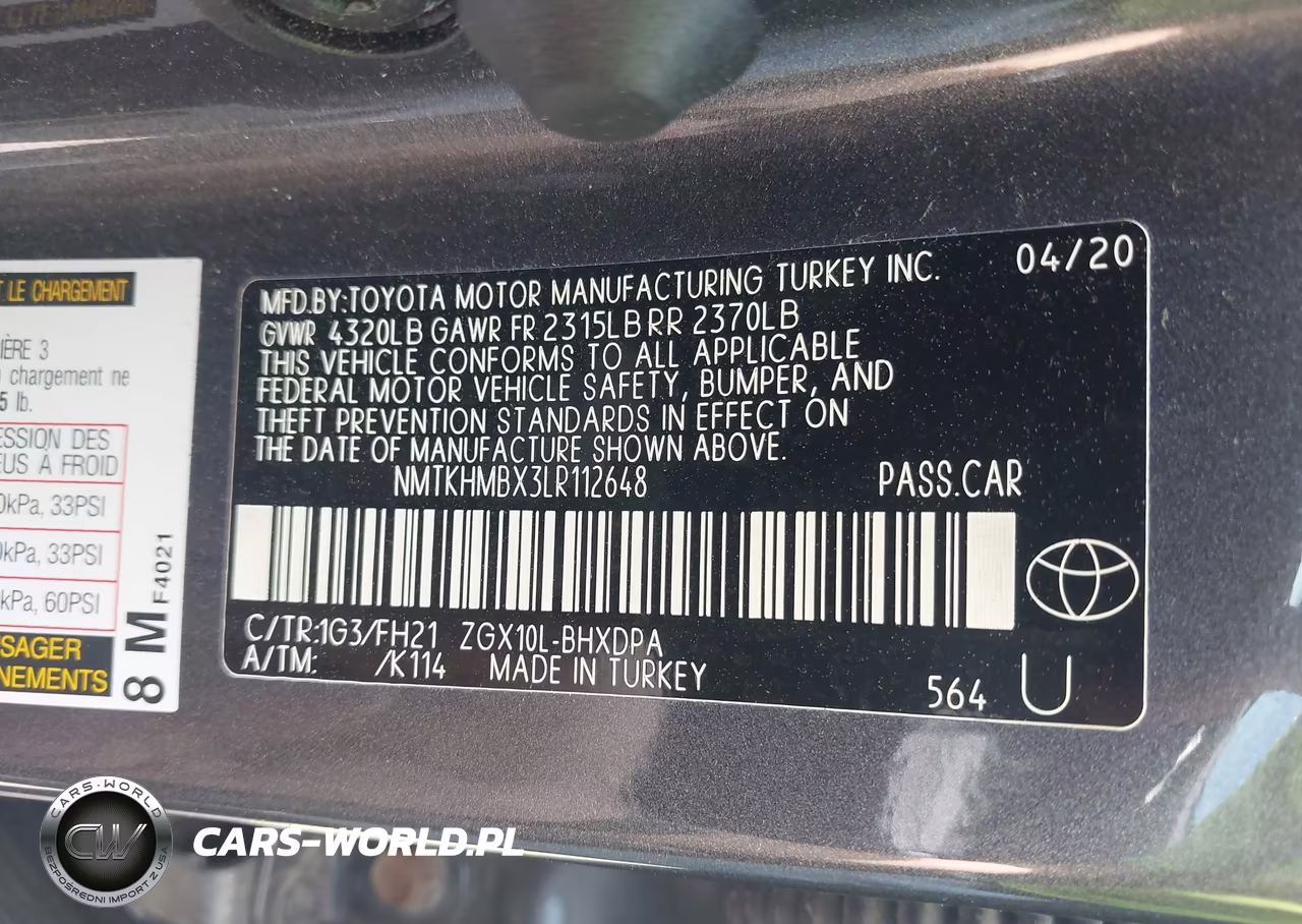 2020 Toyota C-Hr Le VIN:NMTKHMBX3LR112648 - 9