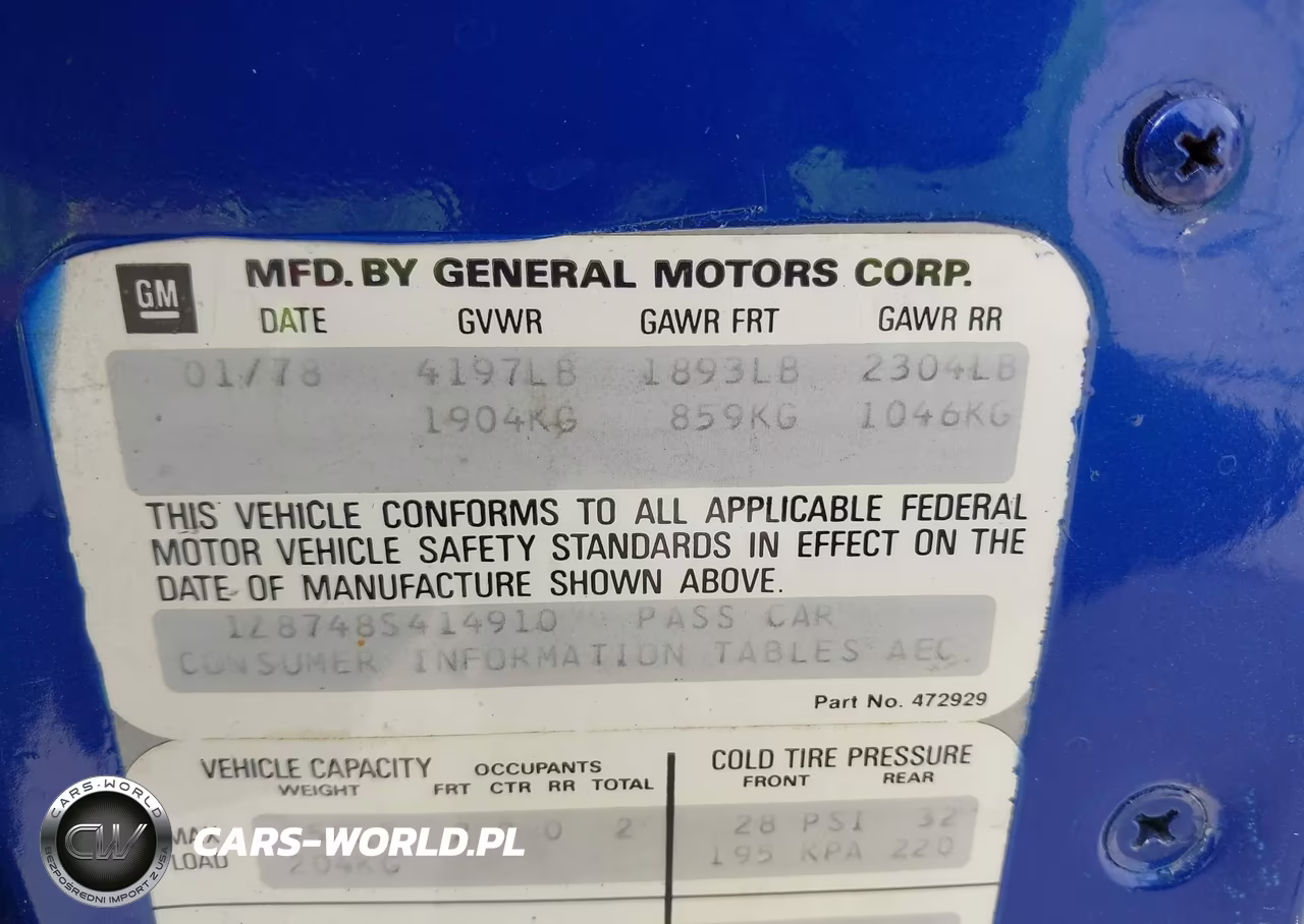 1978 Chevrolet Corvette VIN:00001Z8748S414910 - 9