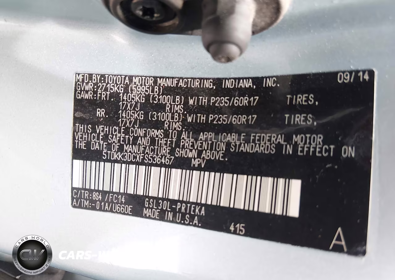 2015 Toyota Sienna Le 8 Passenger VIN:5TDKK3DCXFS536467 - 9
