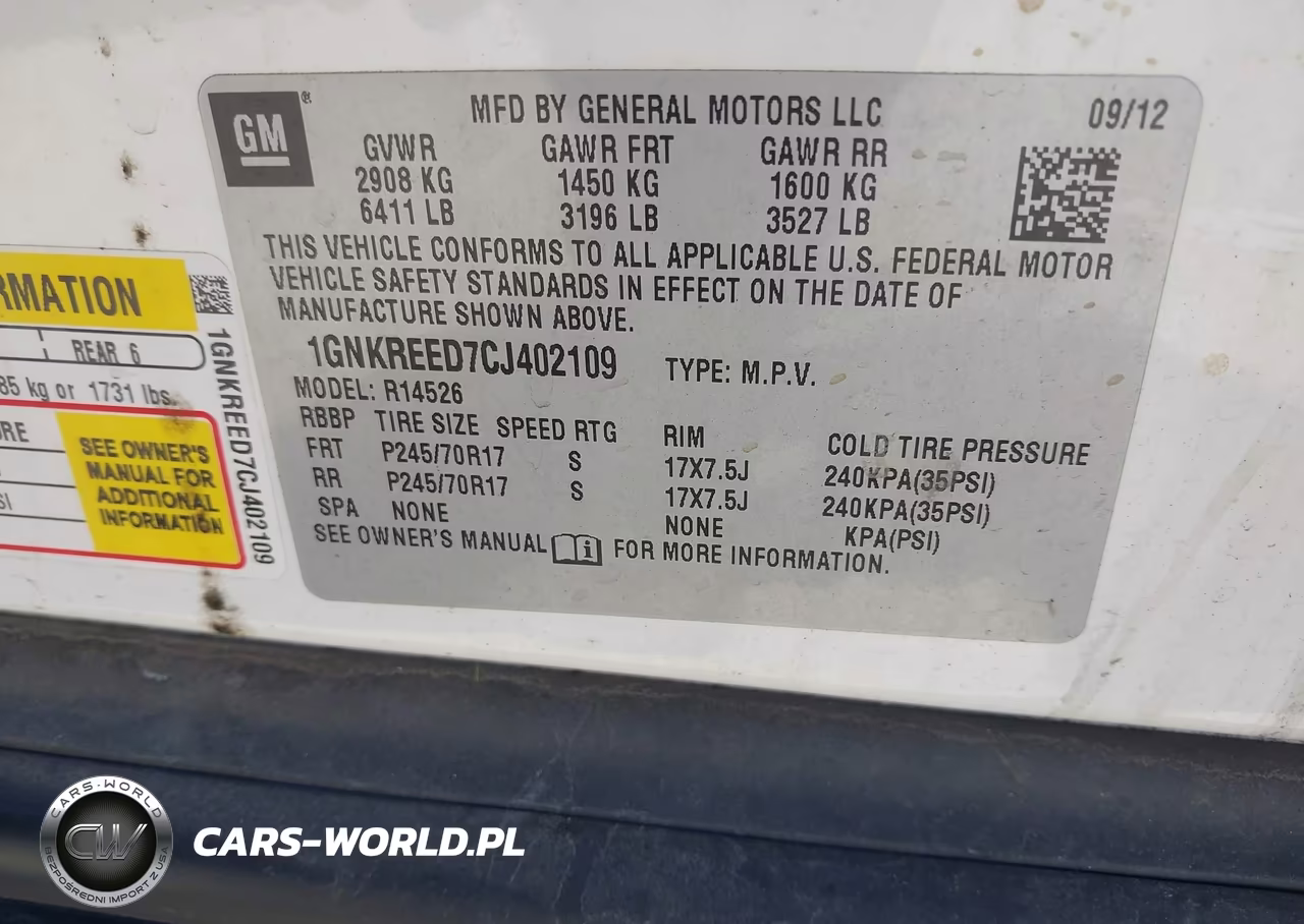 2012 Chevrolet Traverse Ls VIN:1GNKREED7CJ402109 - 9