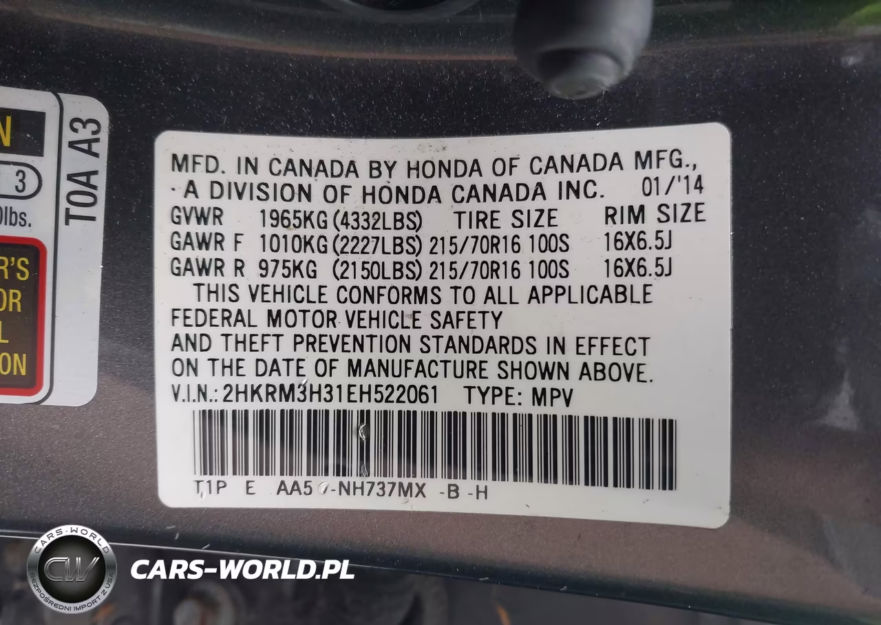 2014 Honda Cr-V Lx VIN:2HKRM3H31EH522061 - 9