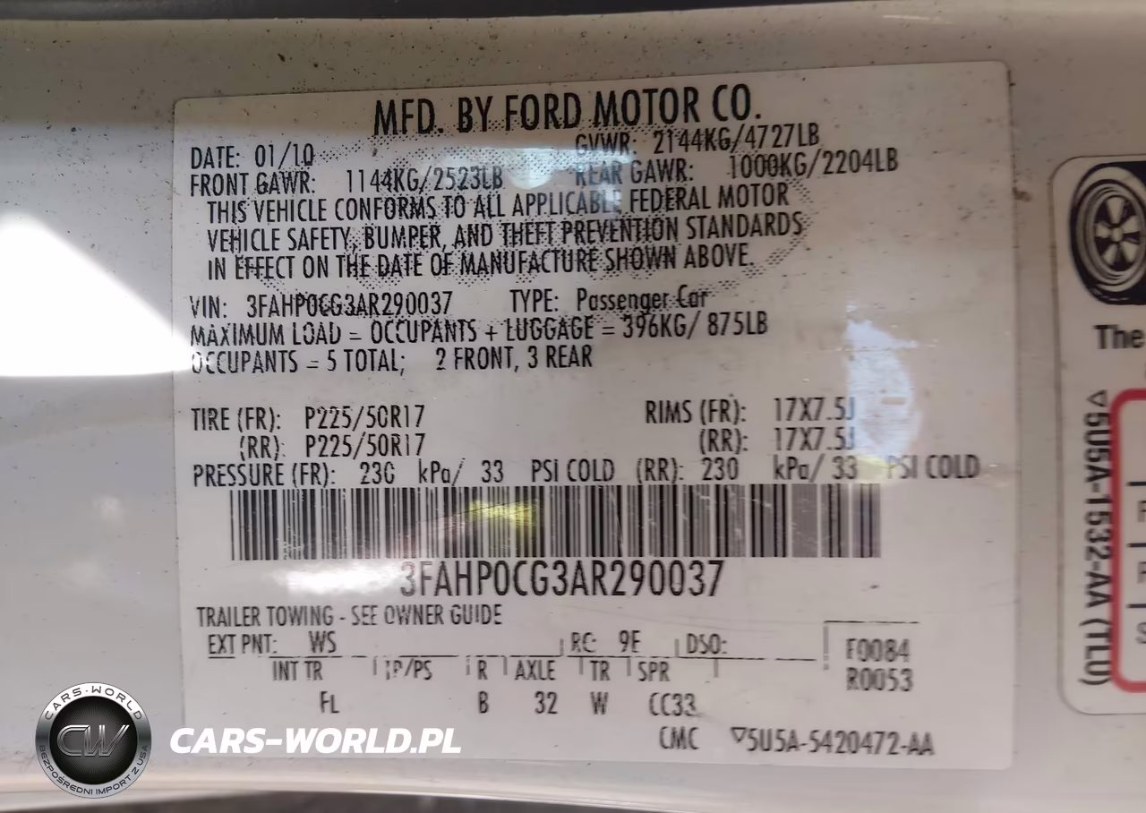 2010 Ford Fusion Sel VIN:3FAHP0CG3AR290037 - 9