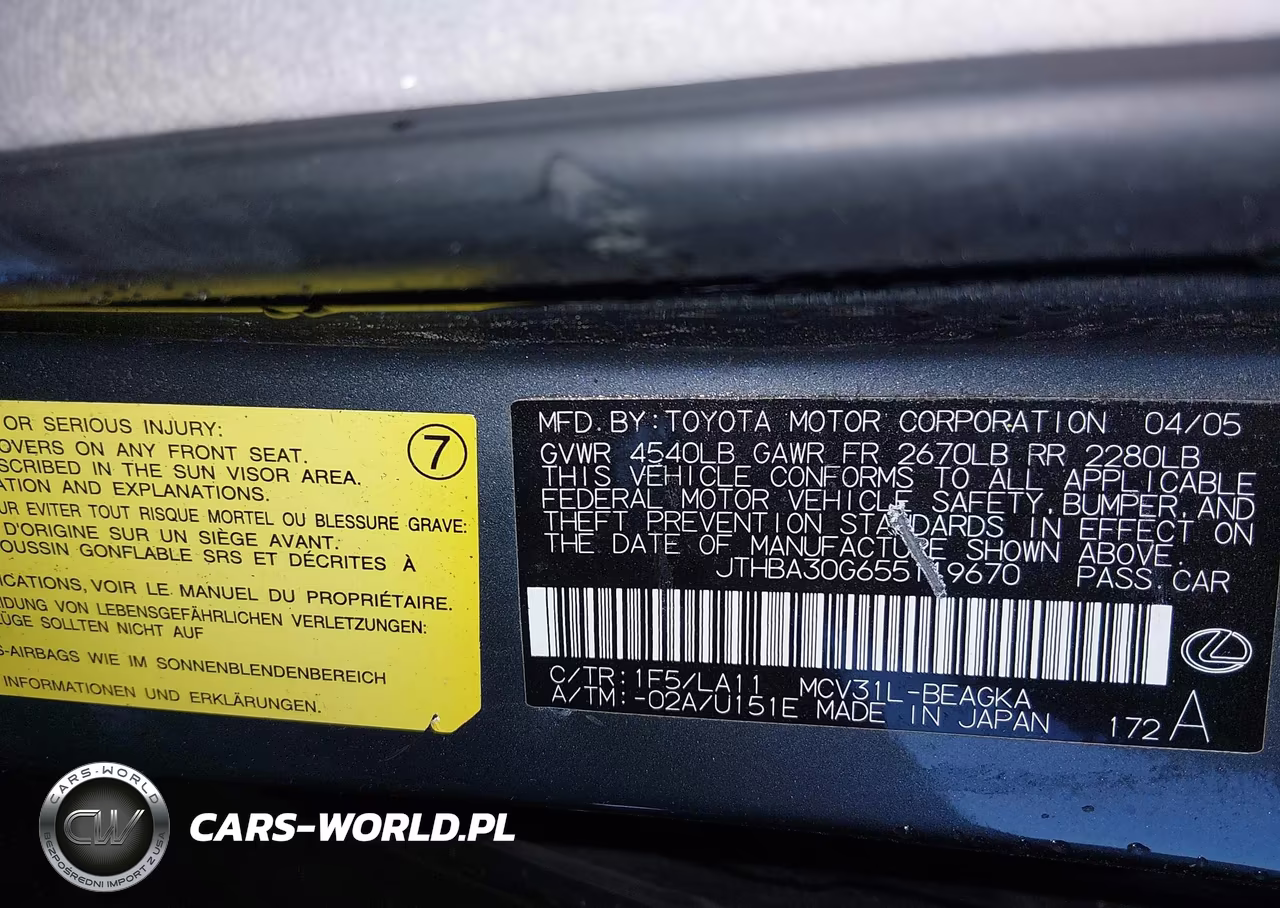 2005 Lexus Es 330 VIN:JTHBA30G655119670 - 9