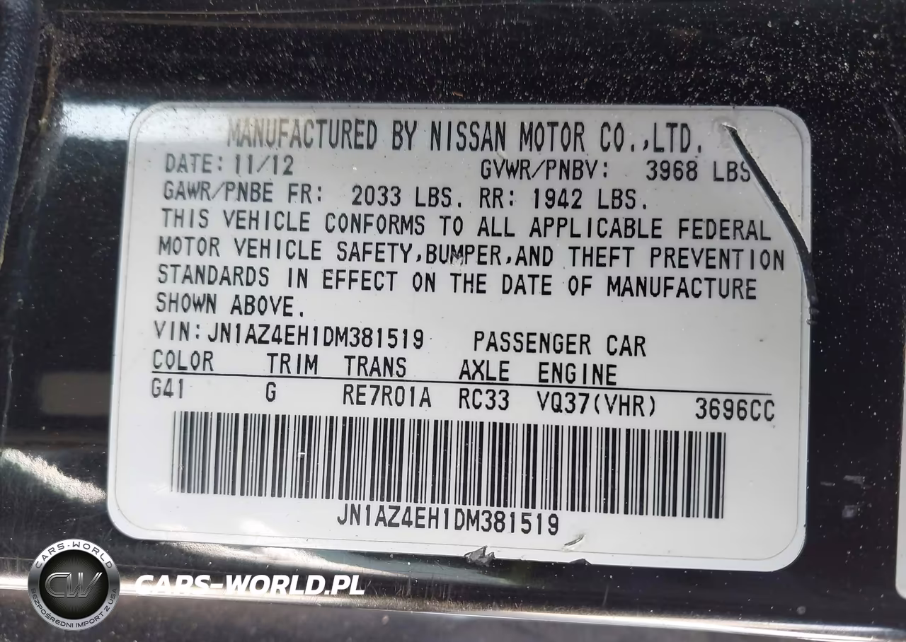 2013 Nissan 370Z VIN:JN1AZ4EH1DM381519 - 9