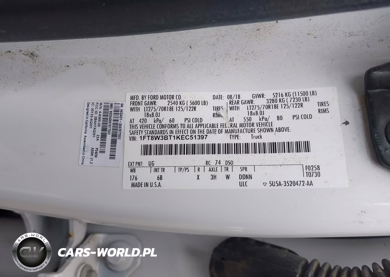 2019 Ford F-350 Lariat VIN:1FT8W3BT1KEC51397 - 9