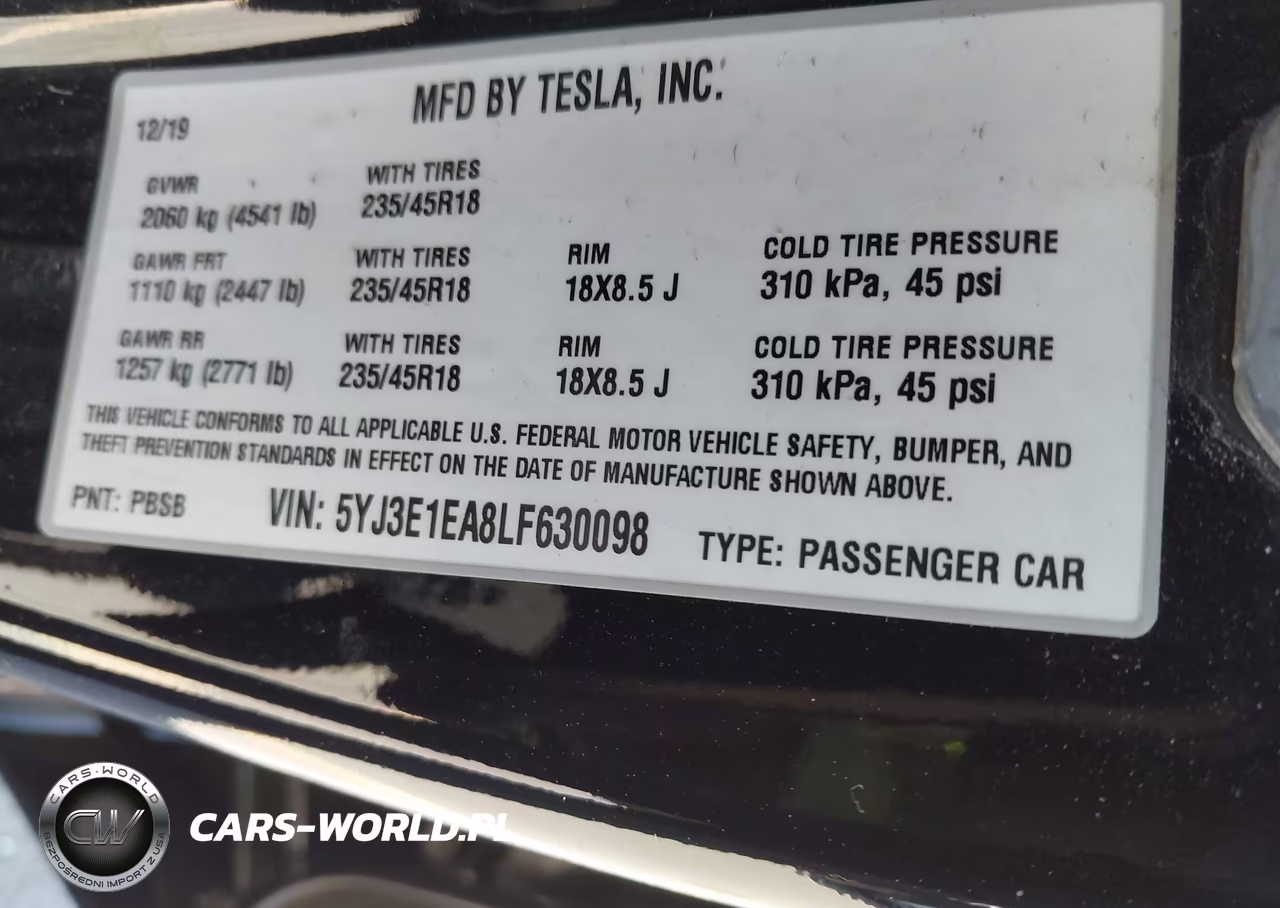 2020 Tesla Model 3 Standard Range Plus Rear-Wheel Drive-Standard Range Rear-Wheel Drive VIN:5YJ3E1EA8LF630098 - 9