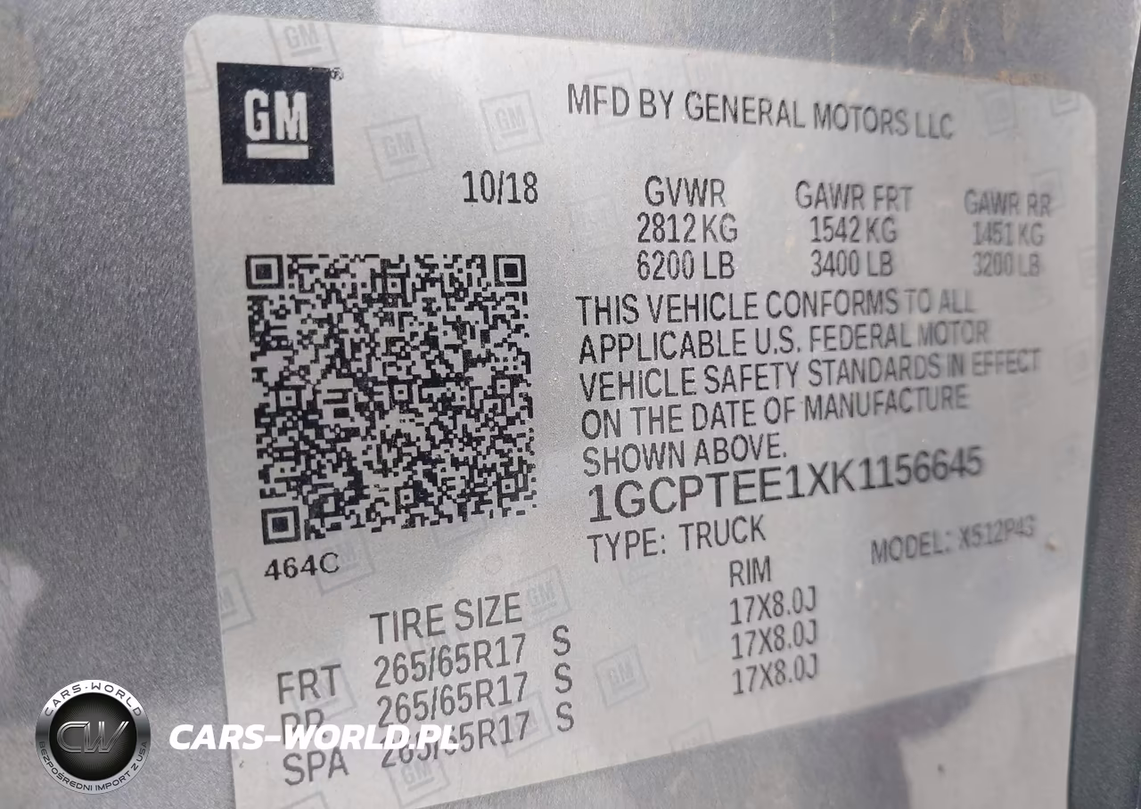 2019 Chevrolet Colorado Zr2 VIN:1GCPTEE1XK1156645 - 9