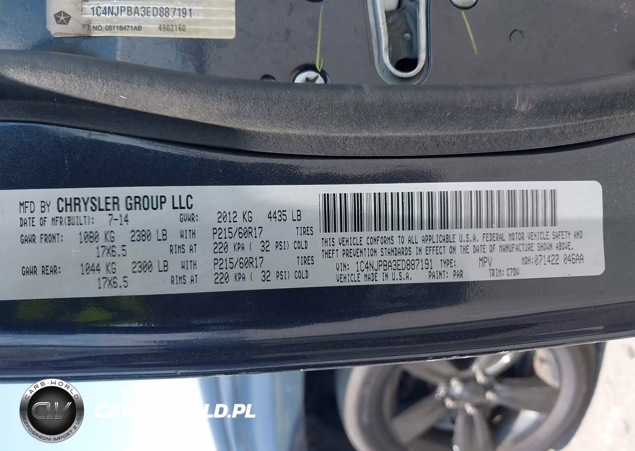 2014 Jeep Patriot Altitude VIN:1C4NJPBA3ED887191 - 9