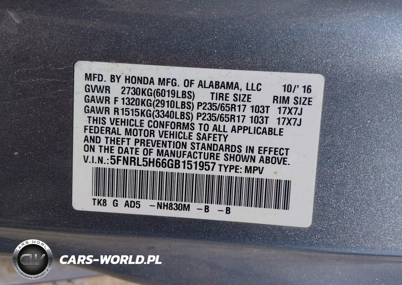 2016 Honda Odyssey Ex-L VIN:5FNRL5H66GB151957 - 9