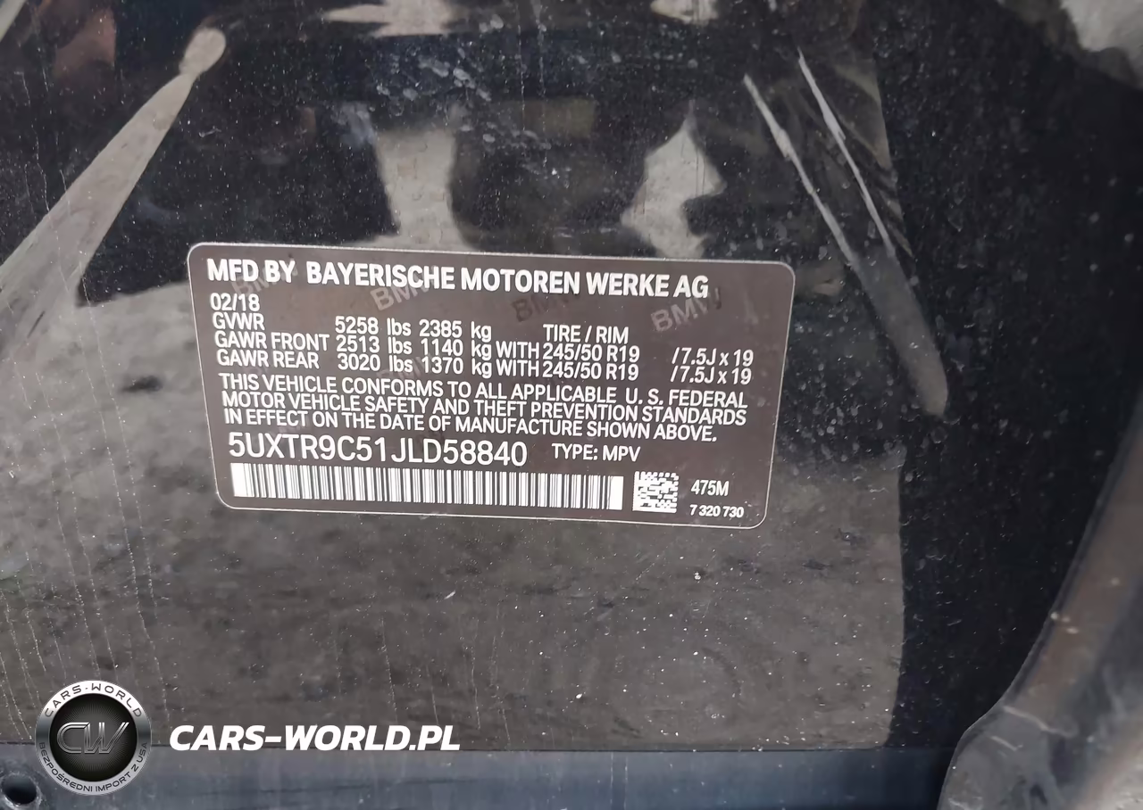2018 BMW X3 xDrive30I VIN:5UXTR9C51JLD58840 - 9