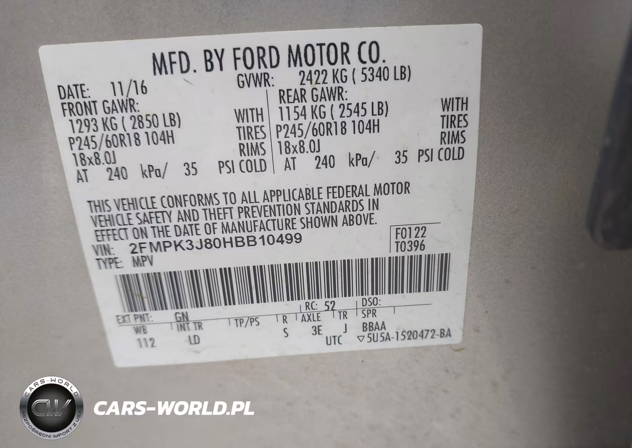 2017 Ford Edge Sel VIN:2FMPK3J80HBB10499 - 9