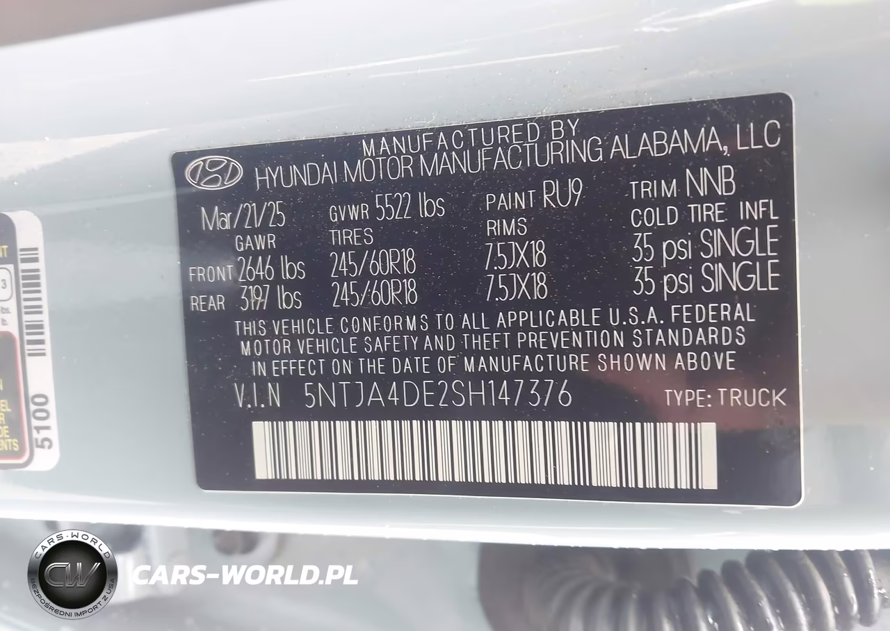 2025 Hyundai Santa Cruz Se VIN:5NTJA4DE2SH147376 - 9