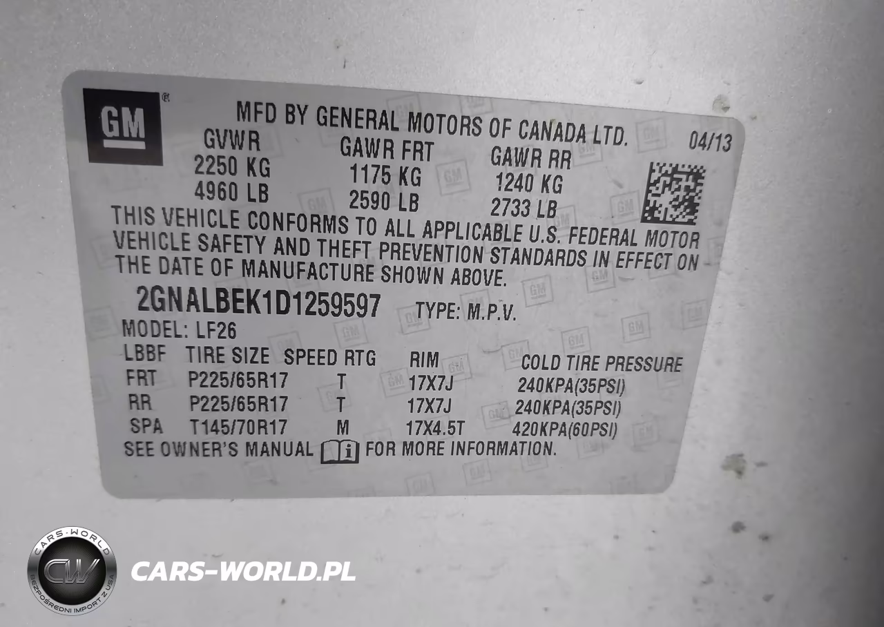 2013 Chevrolet Equinox Ls VIN:2GNALBEK1D1259597 - 9