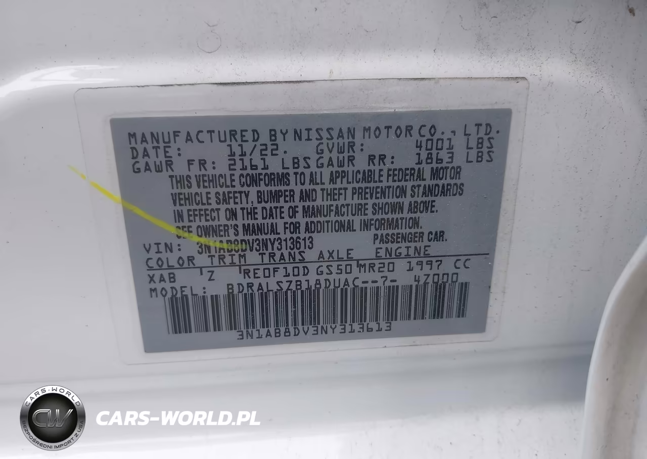 2022 Nissan Sentra Sr Xtronic Cvt VIN:3N1AB8DV3NY313613 - 9
