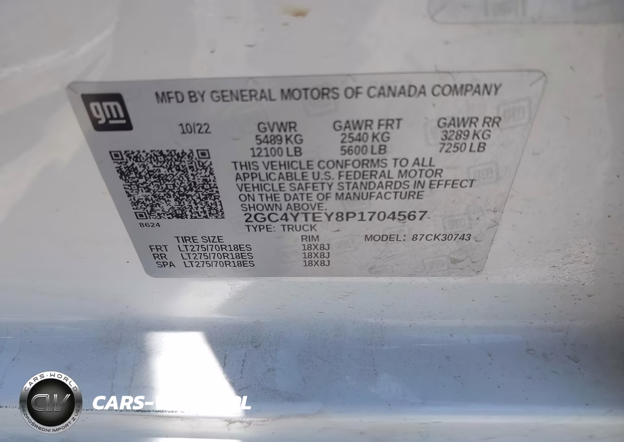 2023 Chevrolet Silverado 3500Hd 4Wd Standard Bed Lt VIN:2GC4YTEY8P1704567 - 8