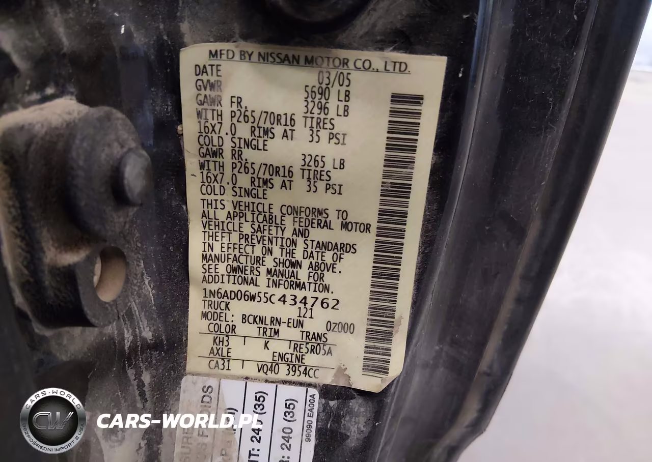 2005 Nissan Frontier Se VIN:1N6AD06W55C434762 - 9