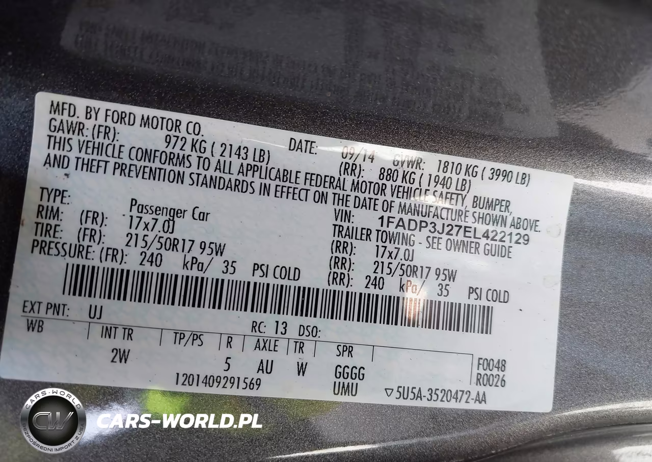 2014 Ford Focus Titanium VIN:1FADP3J27EL422129 - 9