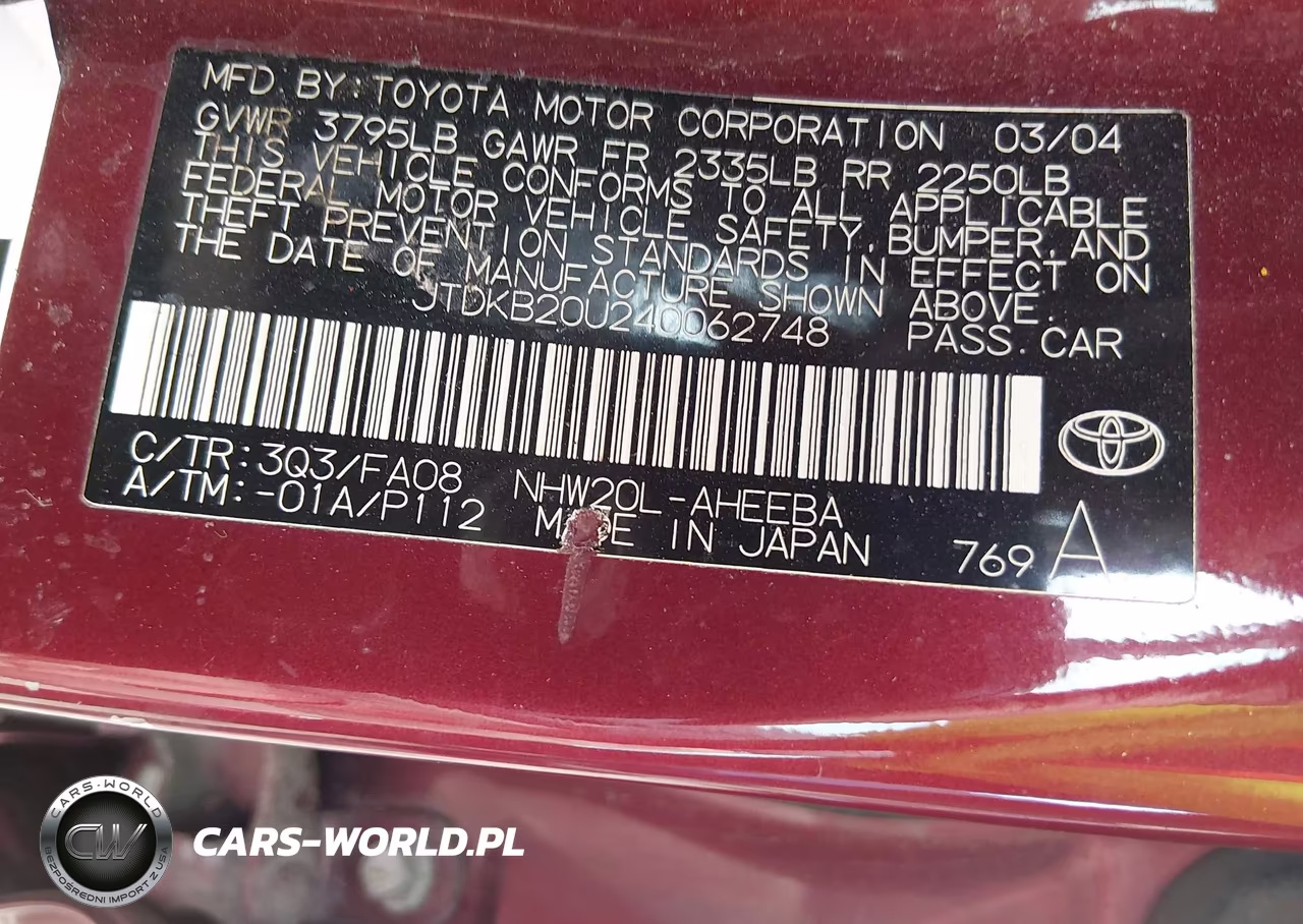2004 Toyota Prius VIN:JTDKB20U240062748 - 9