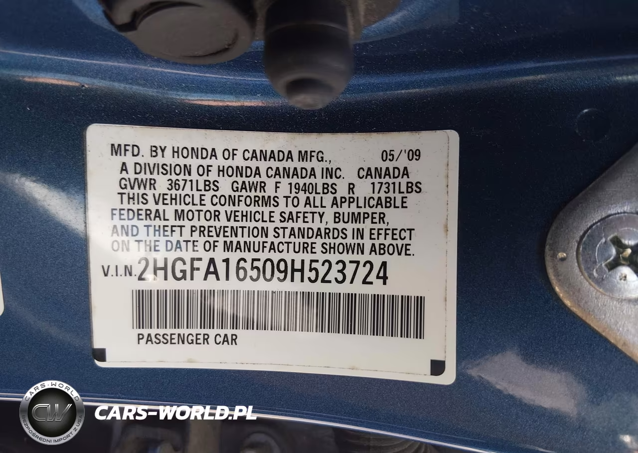 2009 Honda Civic Lx VIN:2HGFA16509H523724 - 9