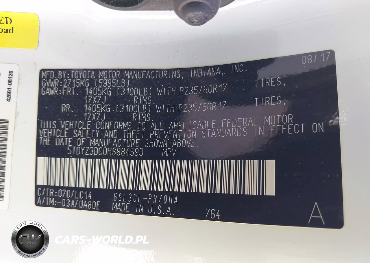 2017 Toyota Sienna Xle 8 Passenger VIN:5TDYZ3DC0HS884593 - 9