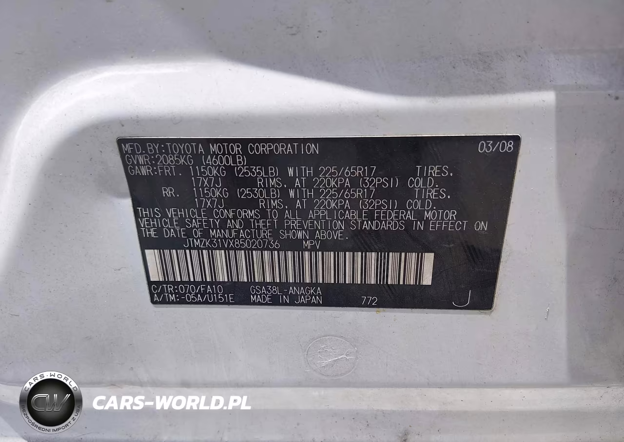 2008 Toyota Rav4 Limited V6 VIN:JTMZK31VX85020736 - 9