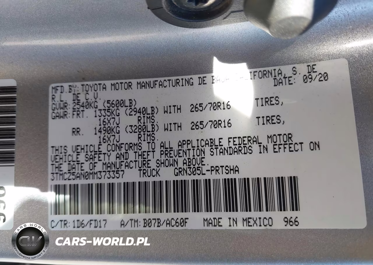 2021 Toyota Tacoma Trd Off-Road VIN:3TMCZ5AN0MM373357 - 9