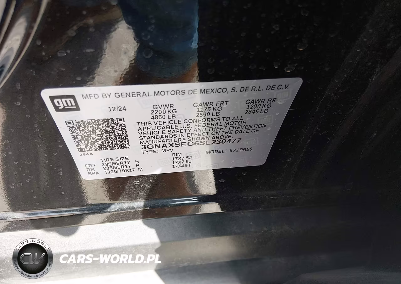 2025 Chevrolet Equinox Awd Activ VIN:3GNAXSEG6SL230477 - 9