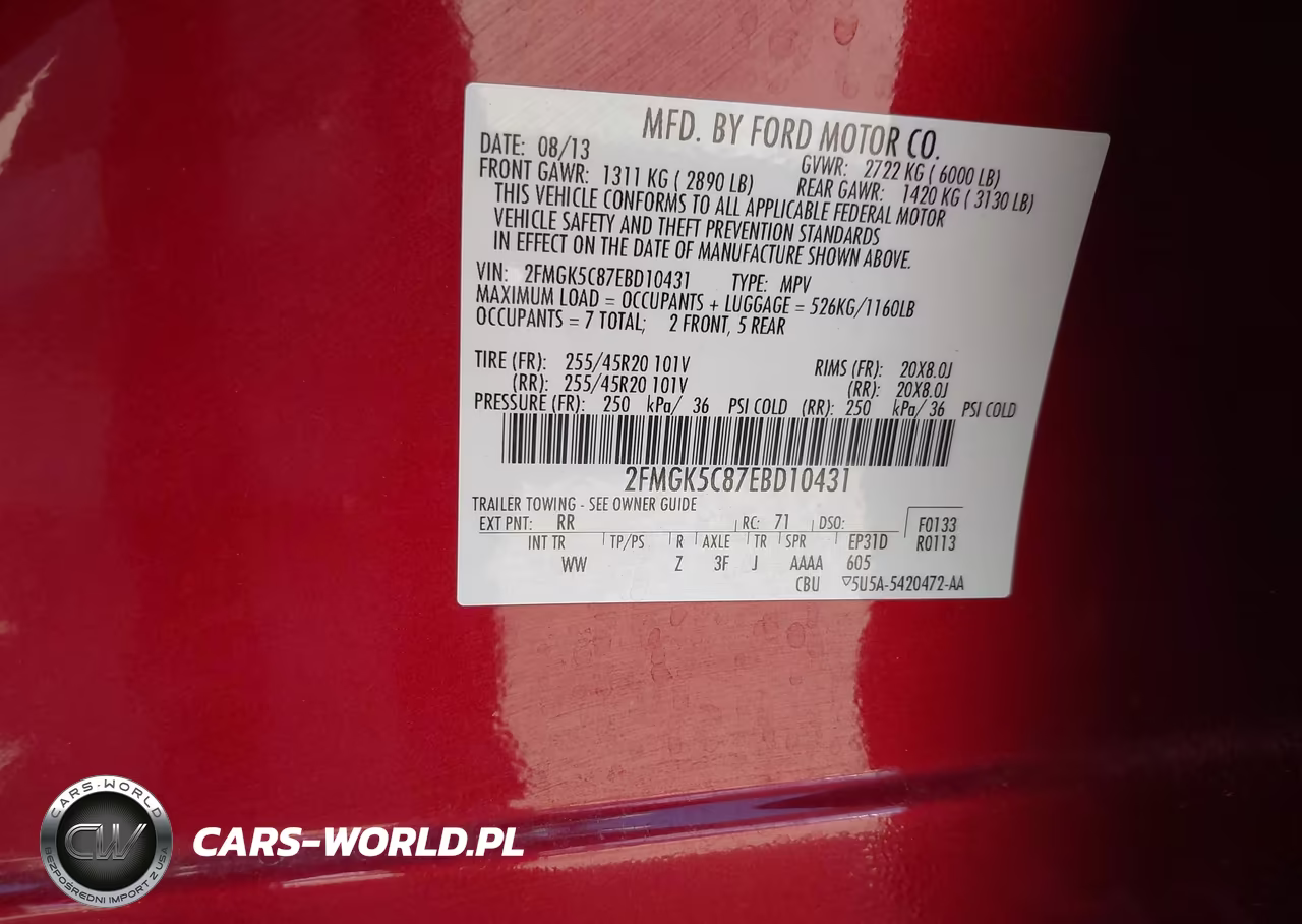 2014 Ford Flex Sel VIN:2FMGK5C87EBD10431 - 9