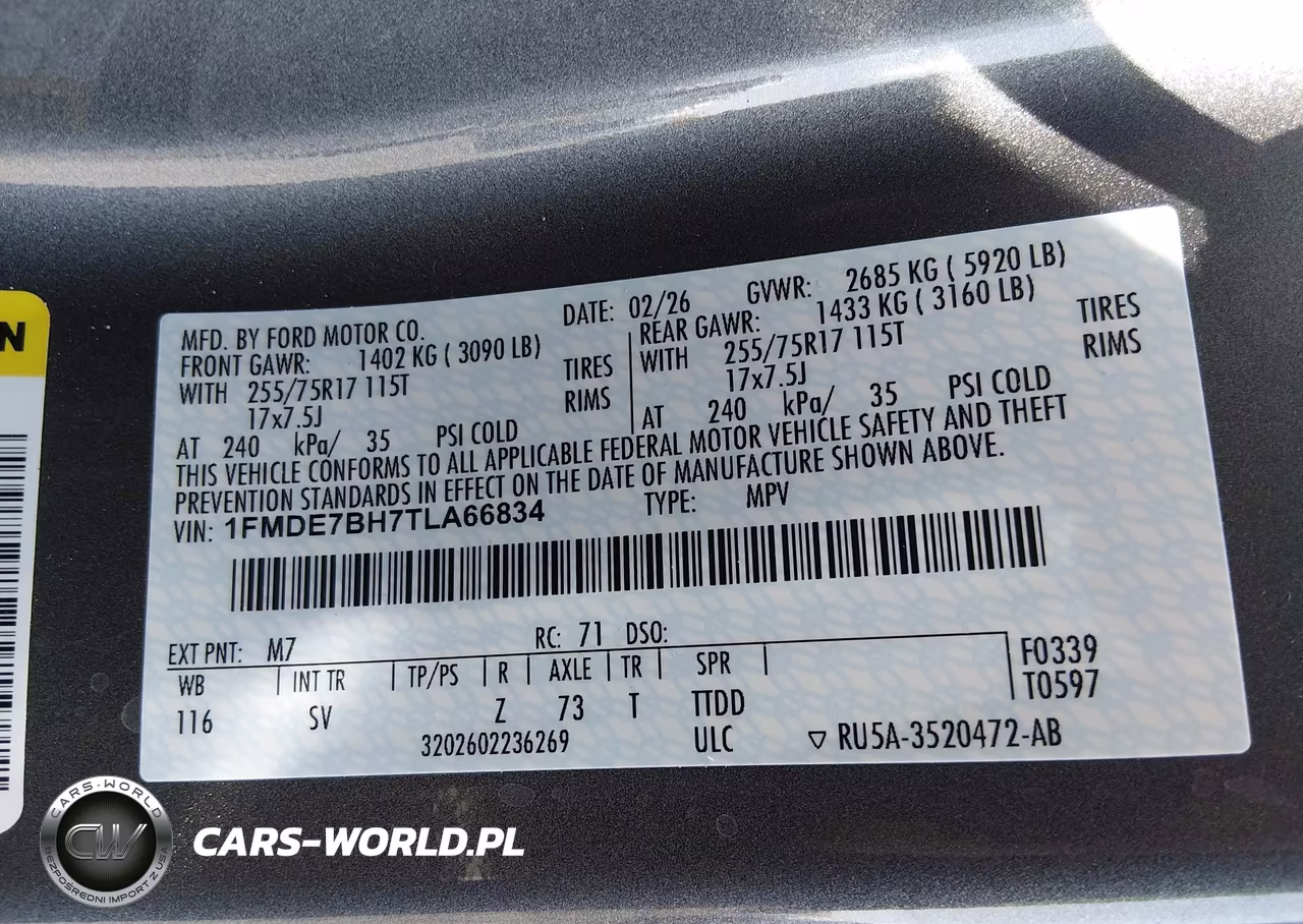 2026 Ford Bronco Big Bend VIN:1FMDE7BH7TLA66834 - 9