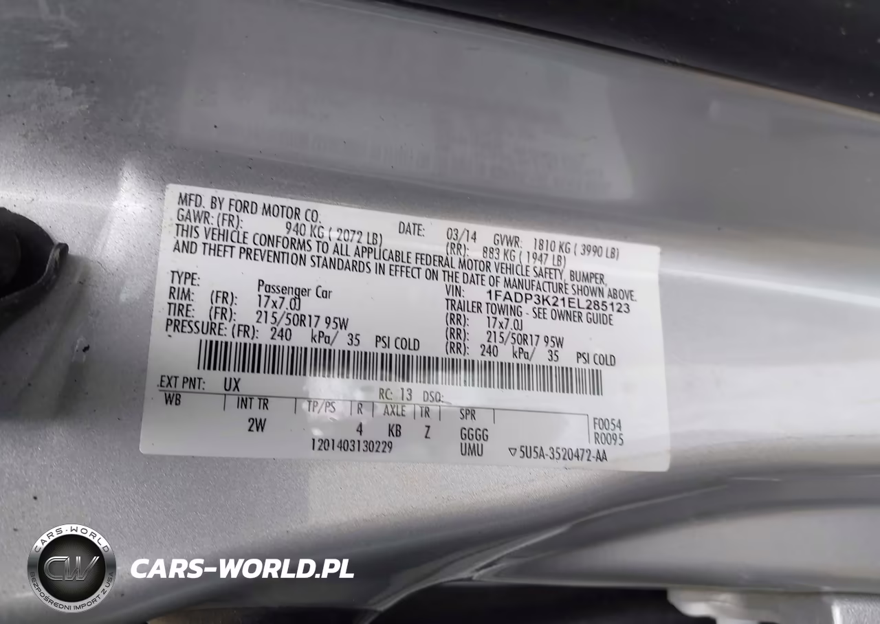 2014 Ford Focus Se VIN:1FADP3K21EL285123 - 9