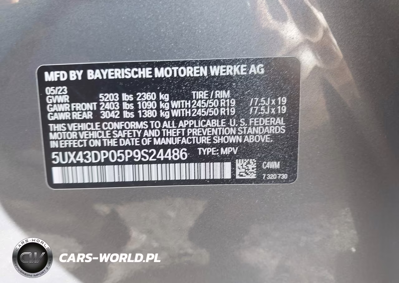 2023 BMW X3 Sdrive30I VIN:5UX43DP05P9S24486 - 9
