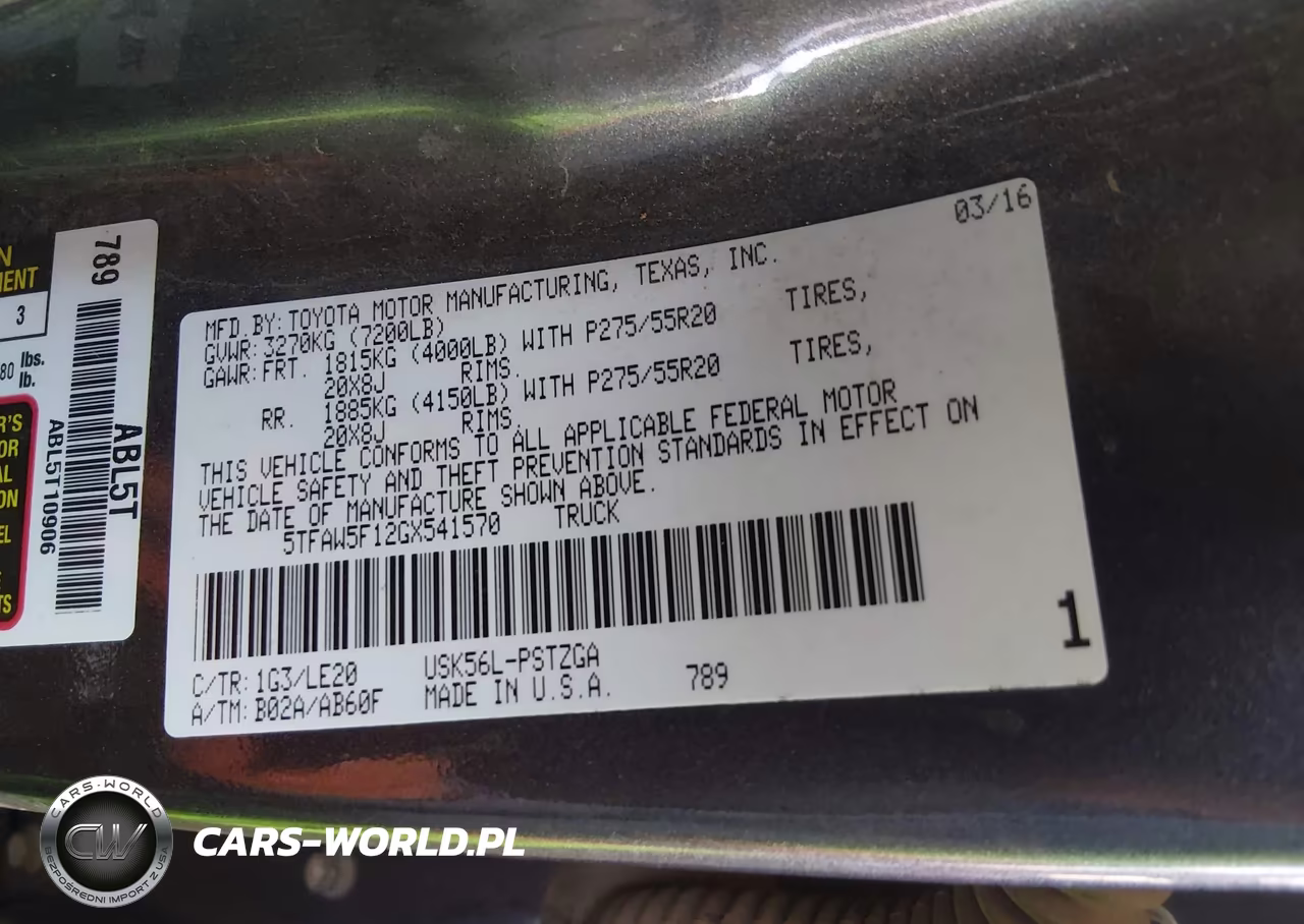 2016 Toyota Tundra Platinum 5.7L V8 VIN:5TFAW5F12GX541570 - 9