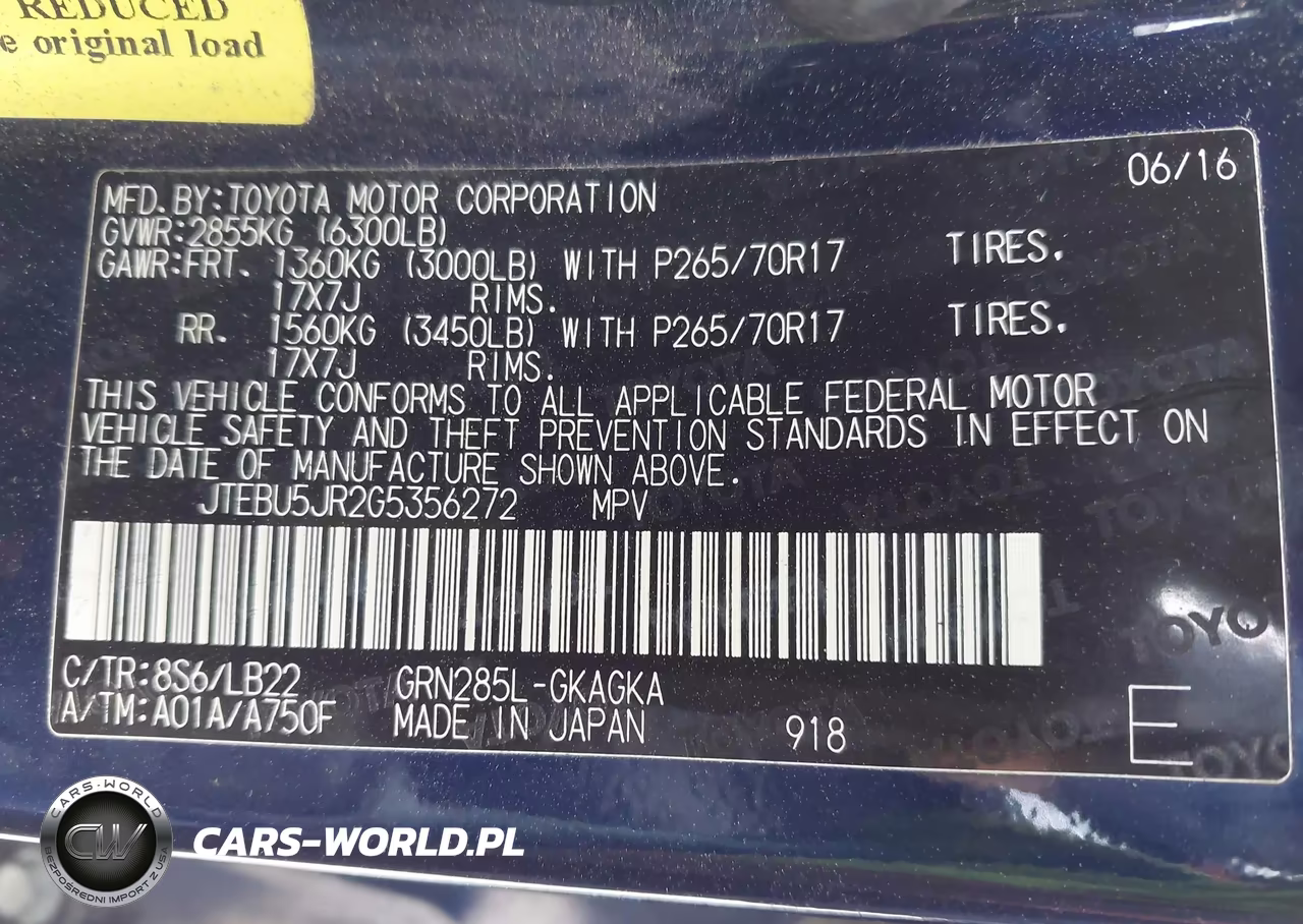 2016 Toyota 4Runner Sr5 Premium VIN:JTEBU5JR2G5356272 - 9