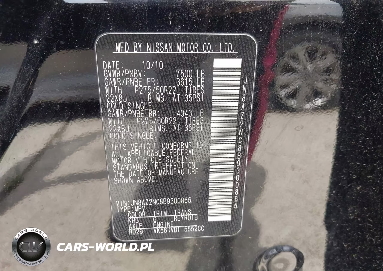 2011 Infiniti Qx56 VIN:JN8AZ2NC8B9300865 - 9