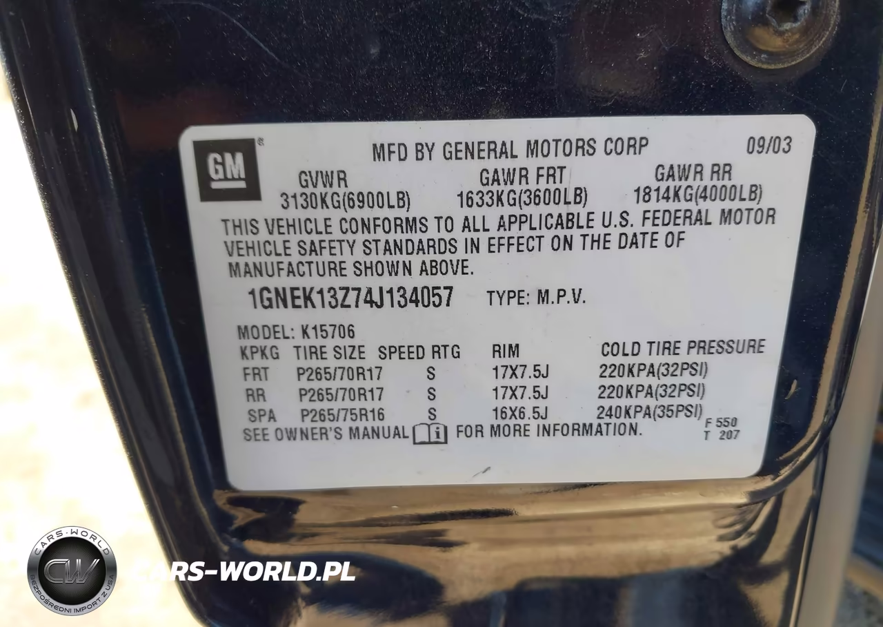 2004 Chevrolet Tahoe Lt VIN:1GNEK13Z74J134057 - 9