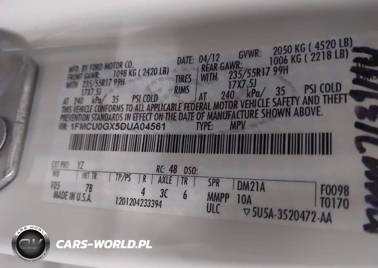 2013 Ford Escape Se VIN:1FMCU0GX5DUA04561 - 9