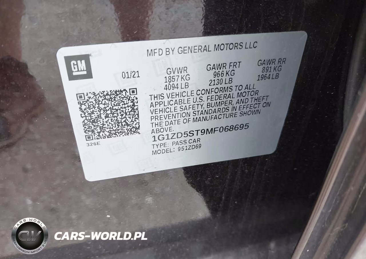 2021 Chevrolet Malibu Fwd Lt VIN:1G1ZD5ST9MF068695 - 9